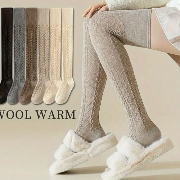 2 Pairs Of Wool Knee-high Socks - Picture 7 of 8